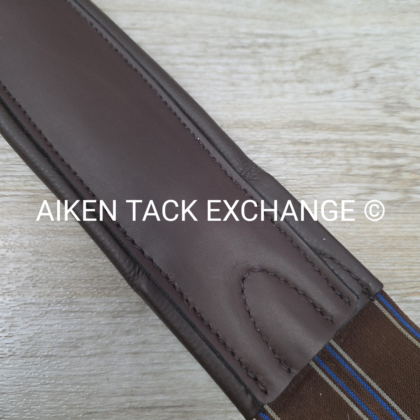 Stubben Leather Girth with Double End Elastic, Brown, 60" (150 cm)