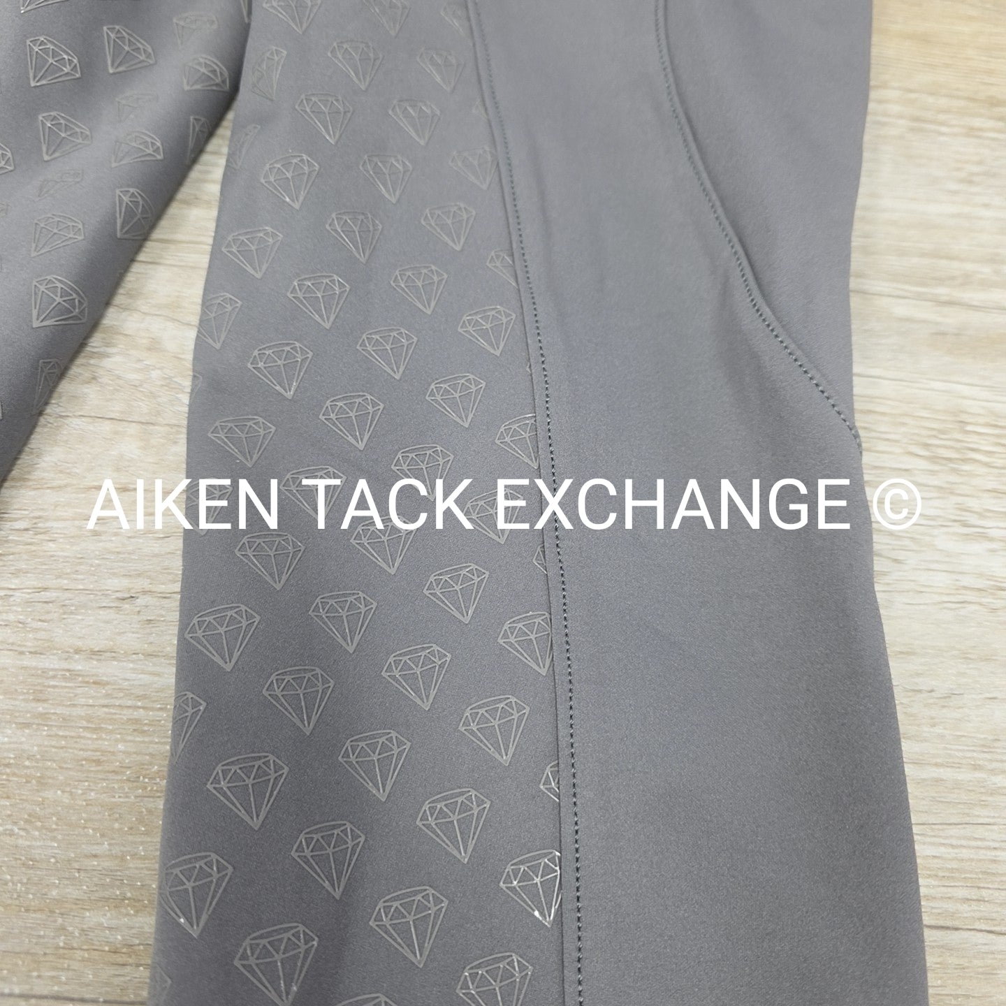 CAS Diamond Silicone Full Seat Compression Breeches, Grey, Size Small