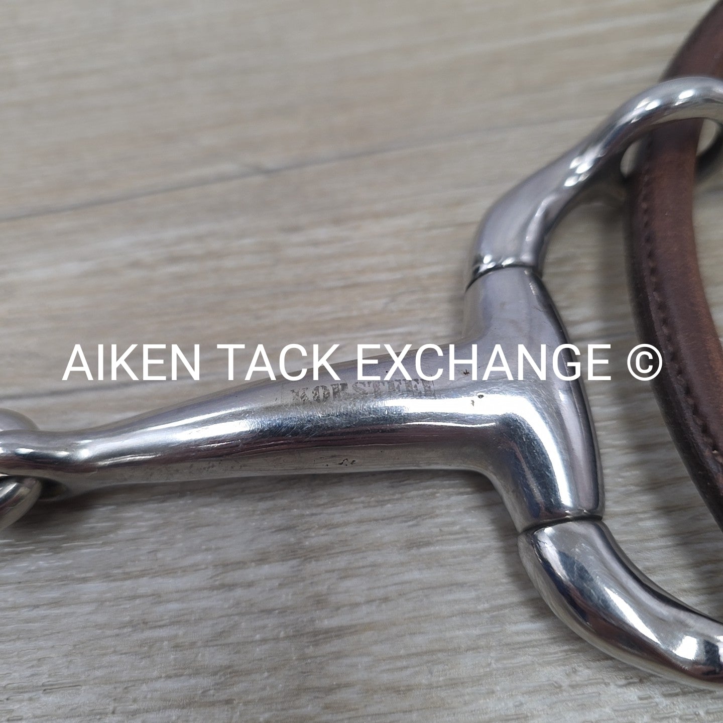 Korsteel Single Joint Eggbutt Gag Bit with Leather Cheek Pieces 5.5"