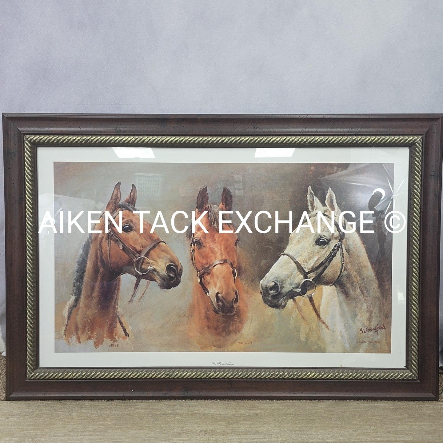 Framed Horse Print, 40" x 26"