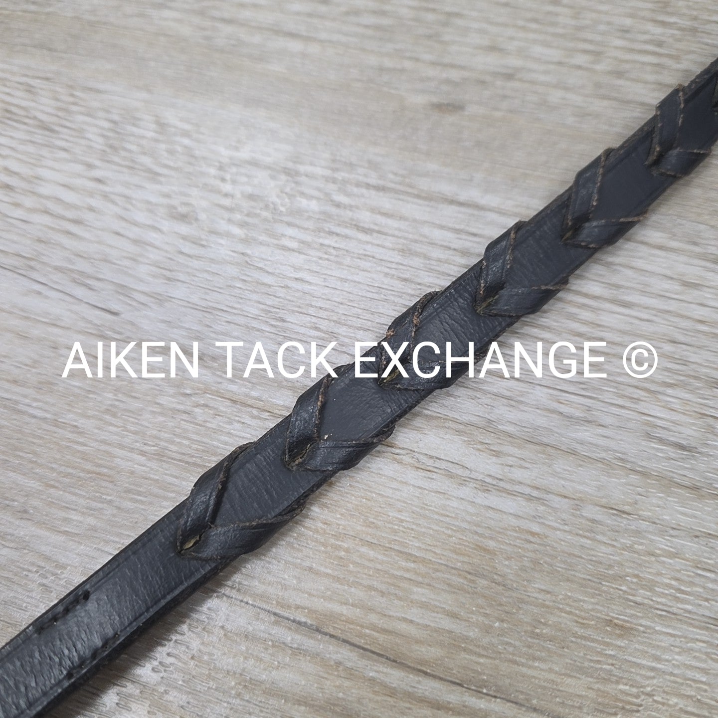 Flat Laced Reins, Black, 56"