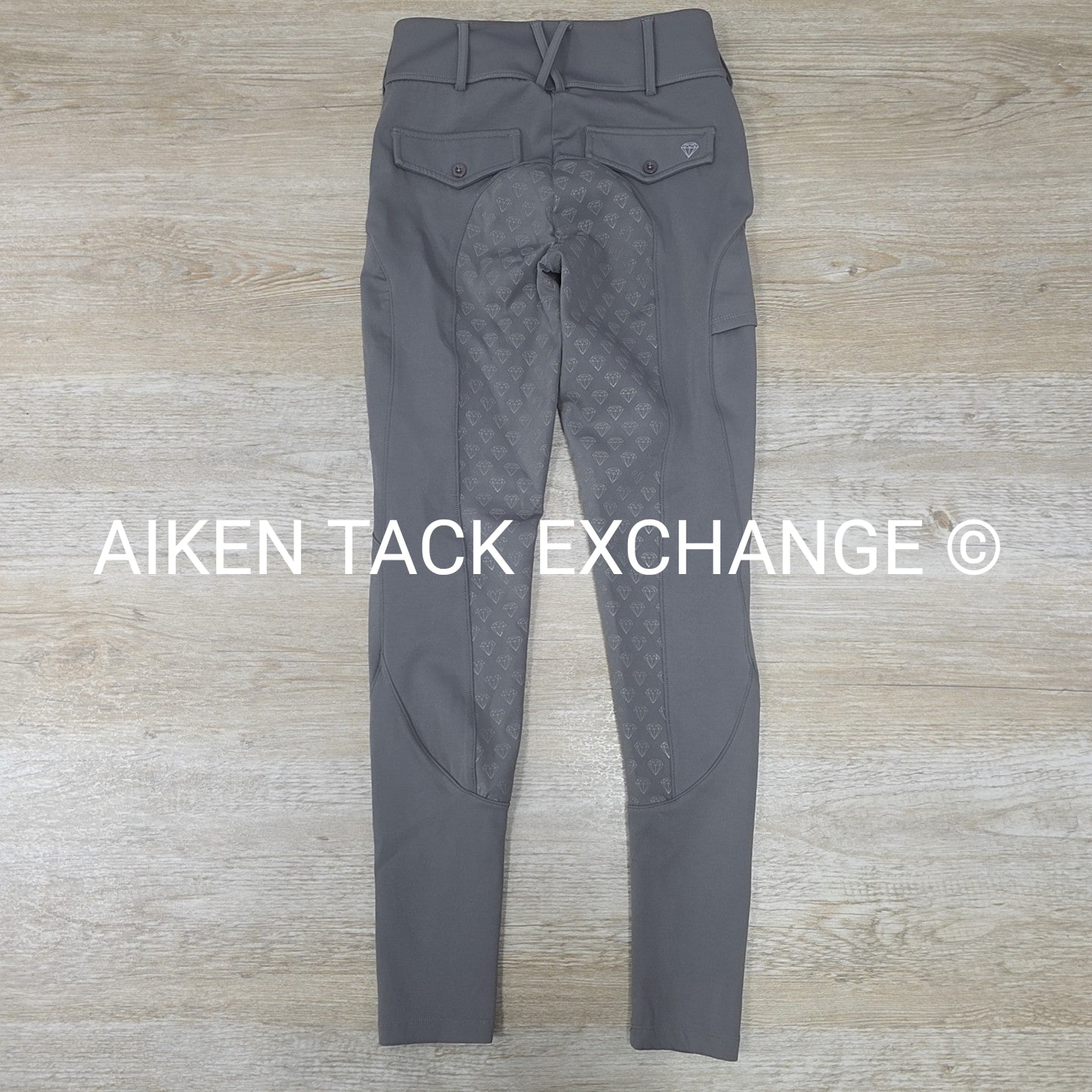 CAS Diamond Silicone Full Seat Compression Breeches, Grey, Size Small