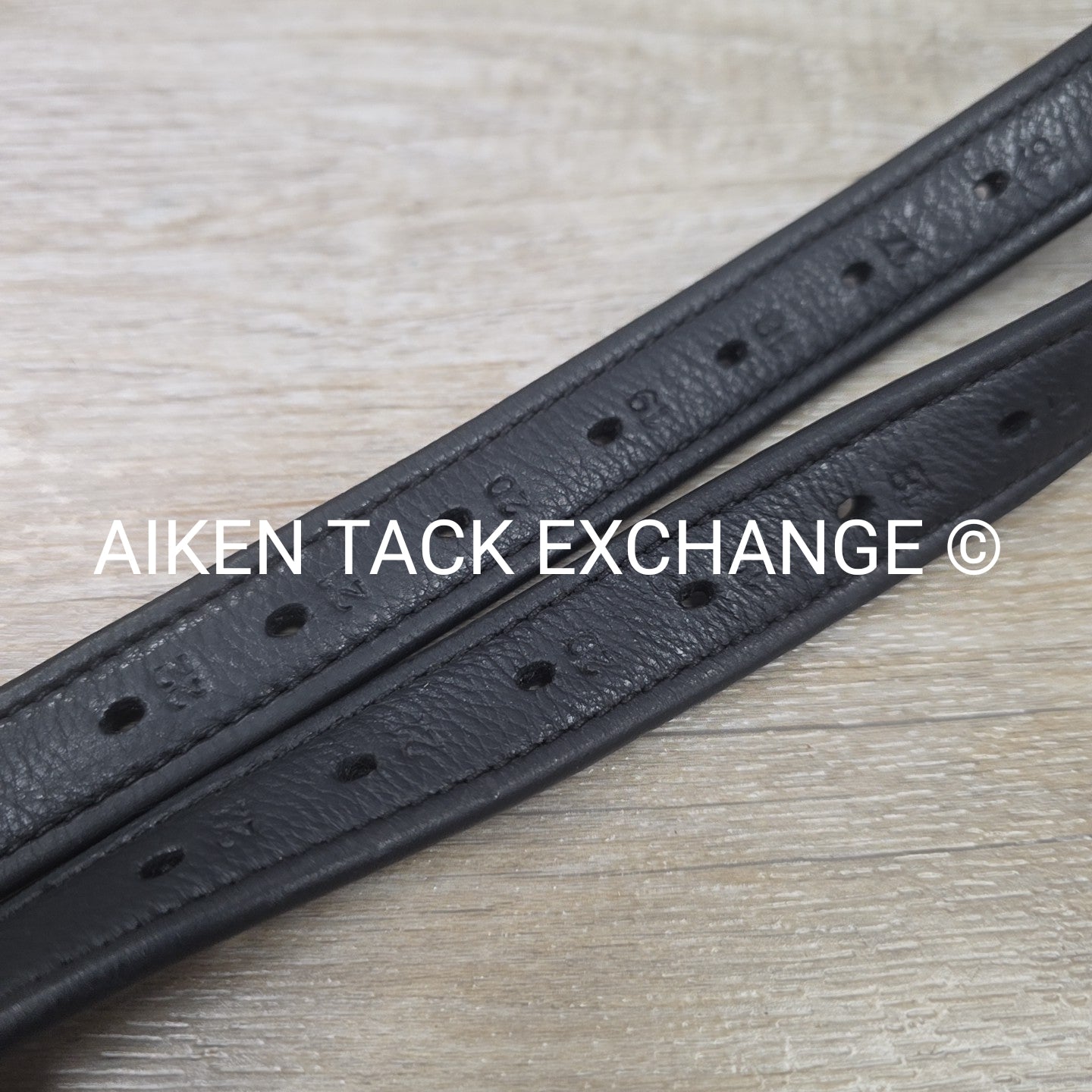 KL Select Black Oak Calf Lined Stirrup Leathers, Black, 54"