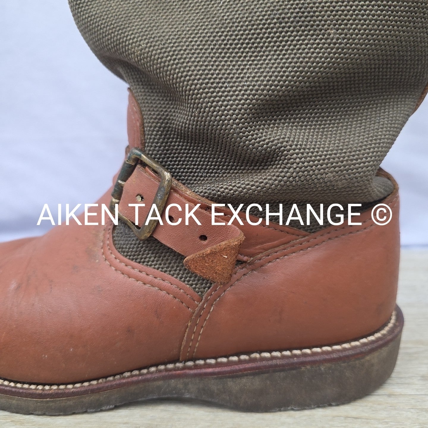 Chippewa Snake Proof Pull On Leather Buckle Boots, Size 8.5
