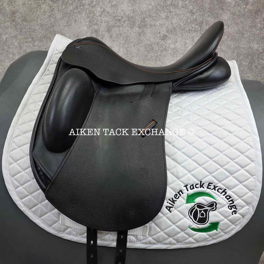 2022 County Epiphany Monoflap Dressage Saddle, 17.5" Seat, Wide Tree, Wool Flocked Panels