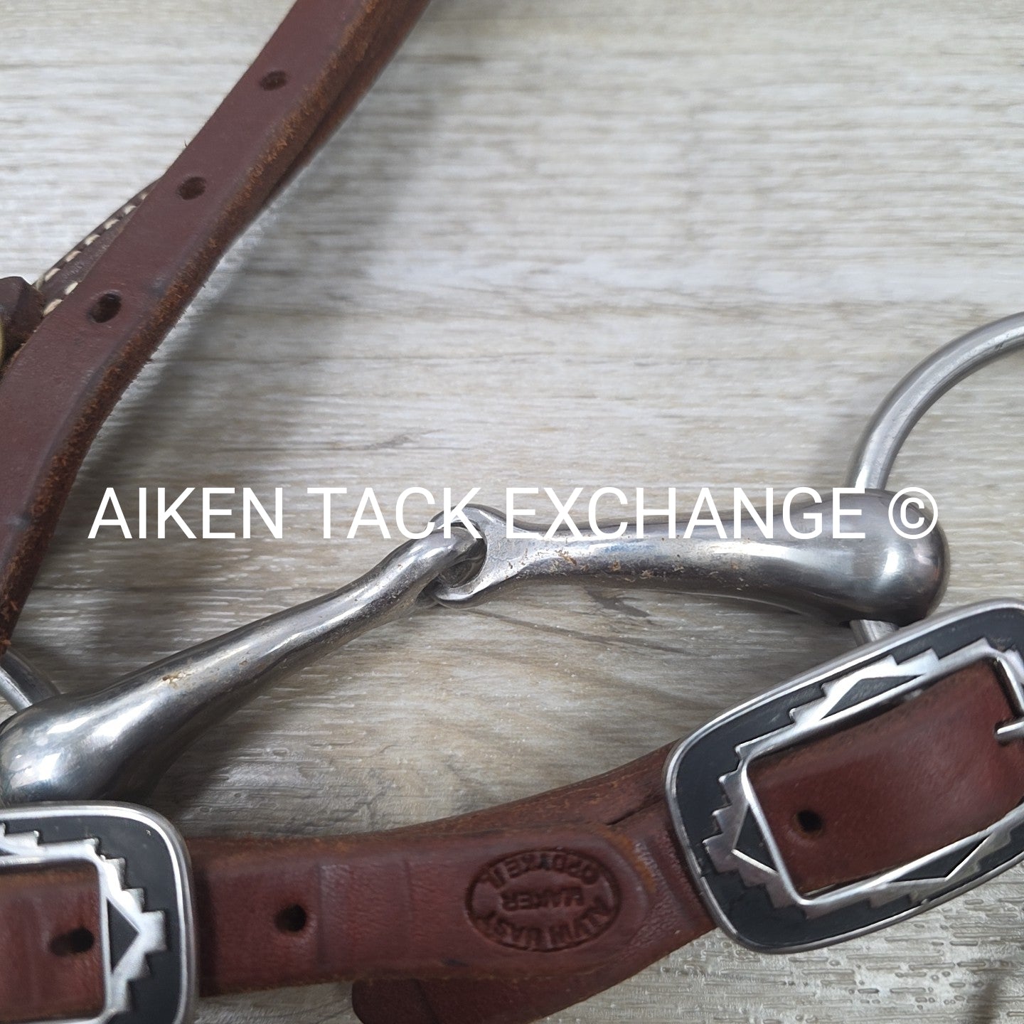 One Ear Headstall with Matching Split Reins & 4.5" Single Joint Loose Ring Bit