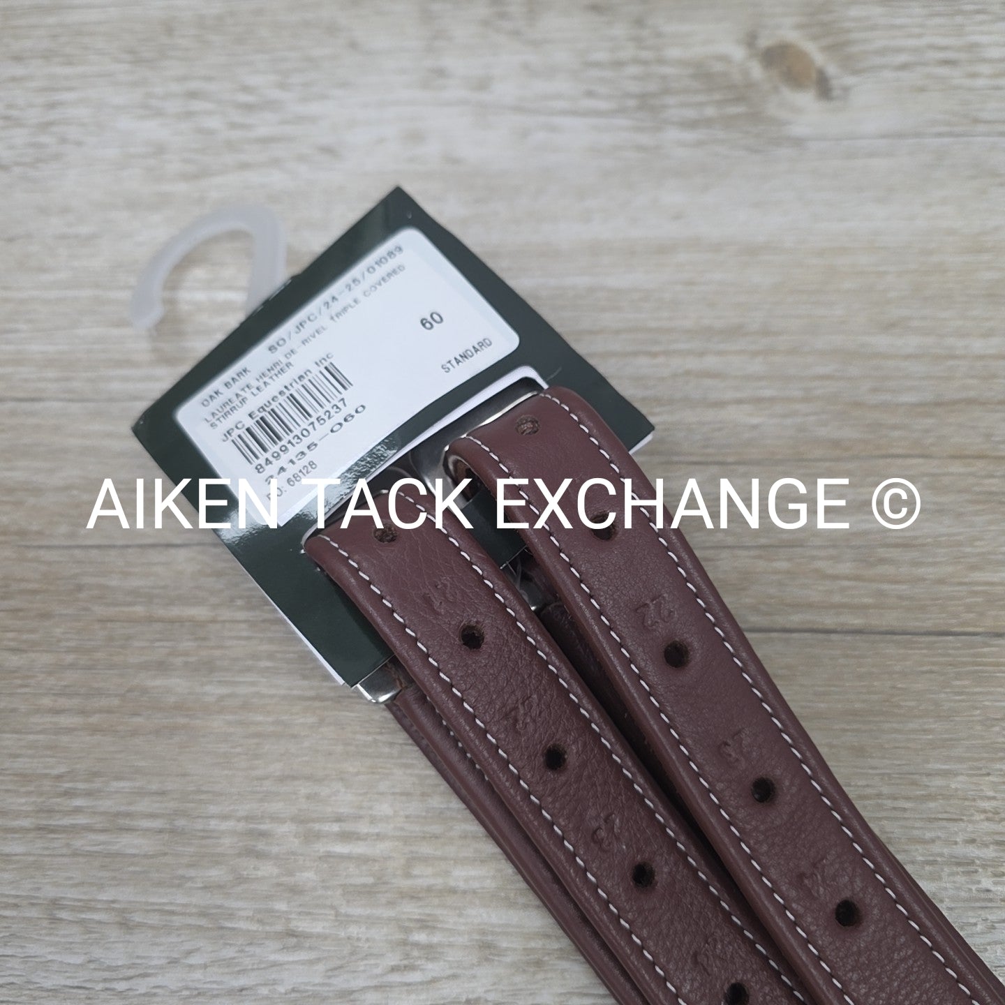 HDR Laureate Triple Covered Stirrup Leathers with Flat Buckles, Oakbark, 60"