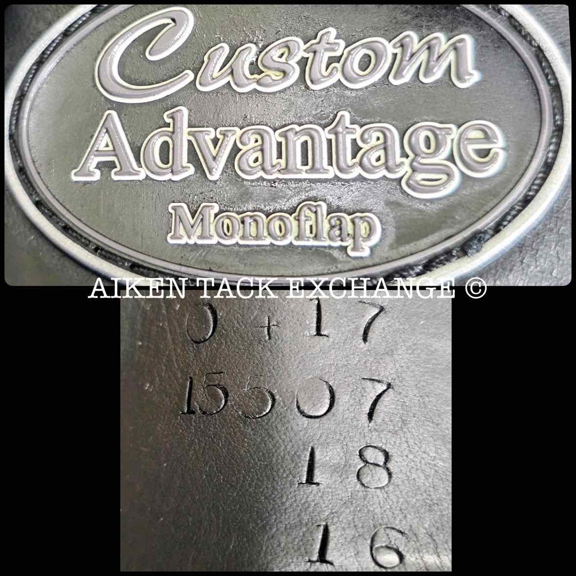 2017 Custom Saddlery Advantage Monoflap Dressage Saddle, 18" Seat, Adjustable Tree, Wool Flocked Panels