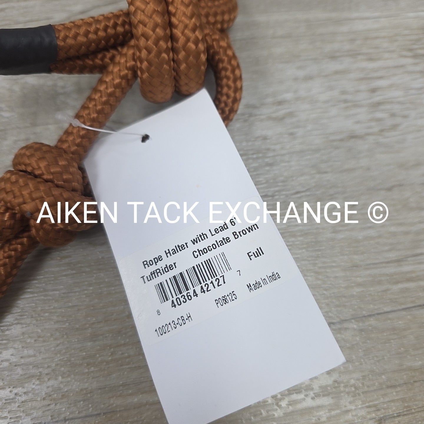 TuffRider Rope Halter with Matching Lead, Brown, Size Full/Horse