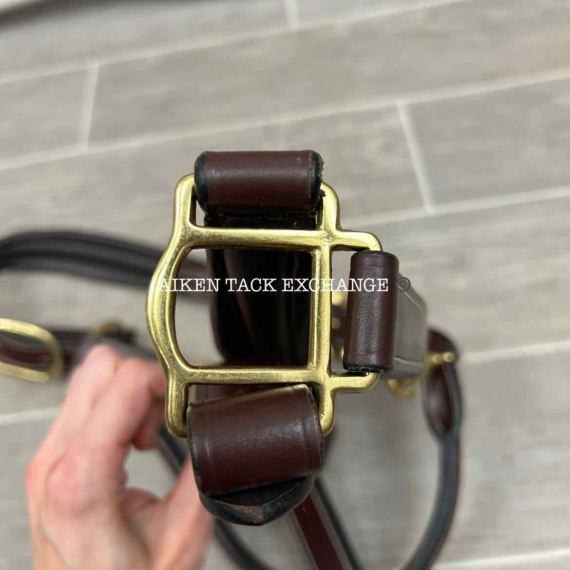 KL Select Red Barn Rachel Padded Leather Halter, Brown/Brass, Size Cob