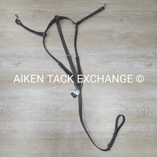 HDR Flat Breastplate with Standing Martingale Attachment, Havana, Oversize