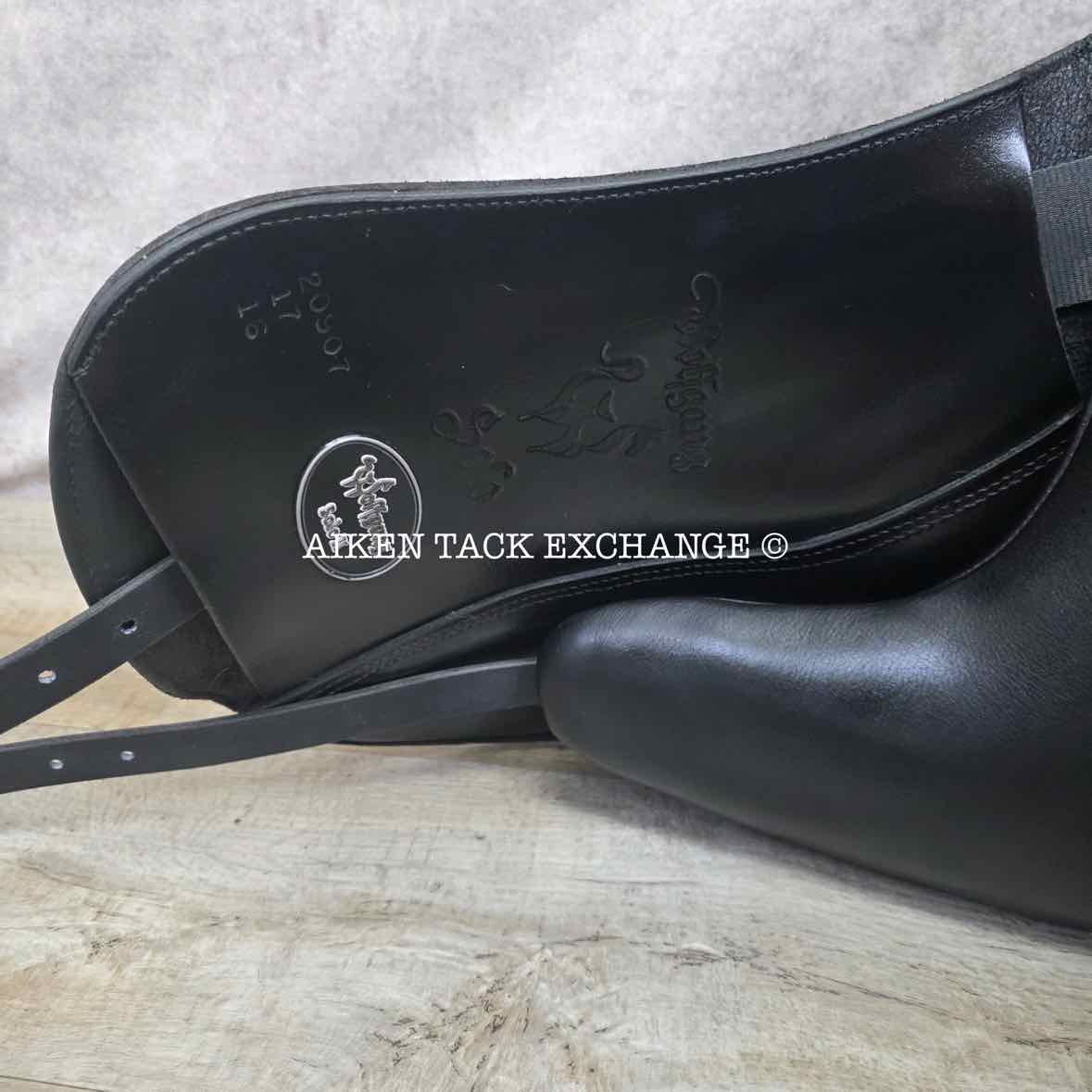 2019 Custom Saddlery Wolfgang Solo MKII Monoflap Dressage Saddle, 17" Seat, Adjustable Tree, Wool Flocked Panels