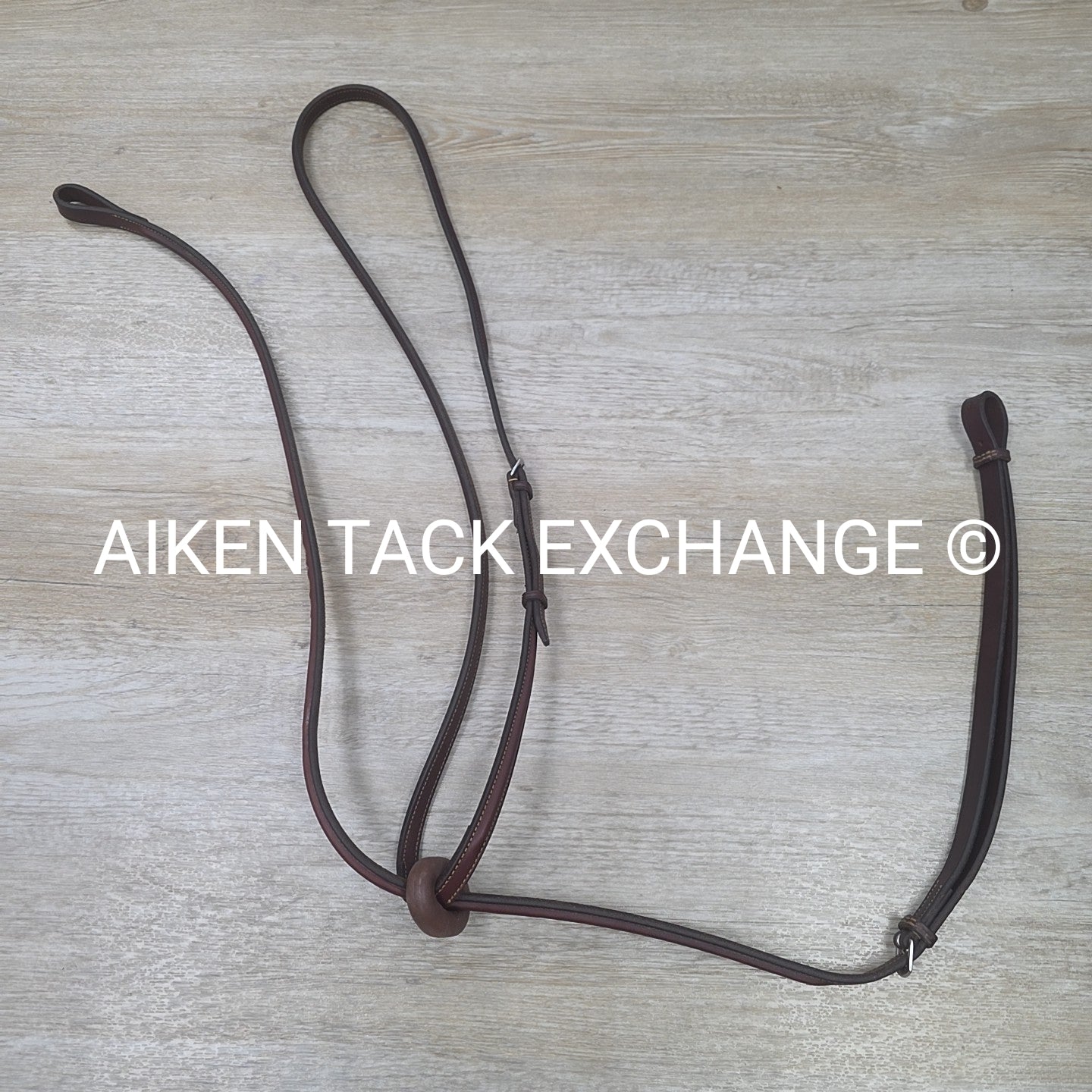 Fancy Stitched Raised Standing Martingale. Brown, Size Full