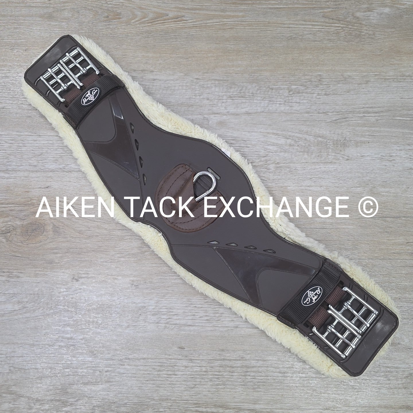 Professional's Choice VenTech Contour Monoflap Girth with Fleece Lining, Brown,