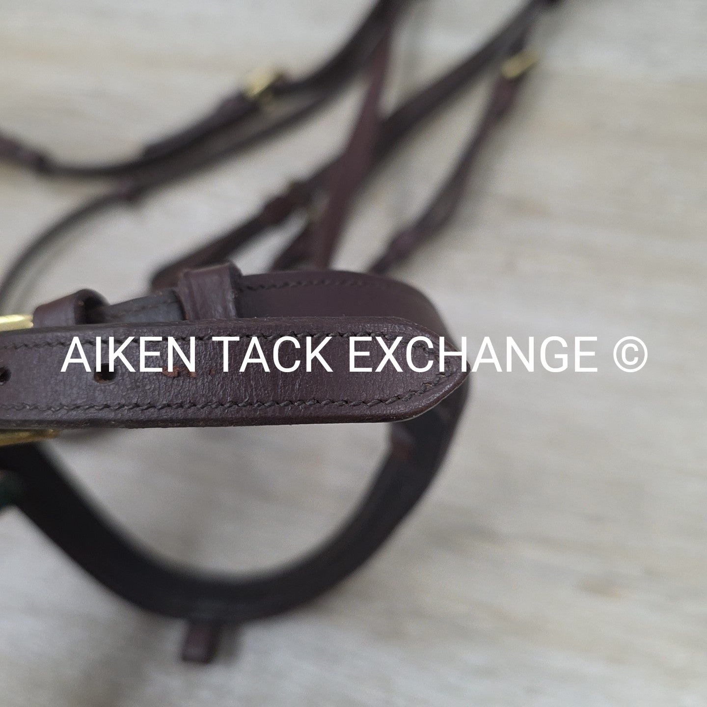 Harmohn Kraft Plain Raised Bridle with Laced Reins, Missing Flash Strap, Brown,