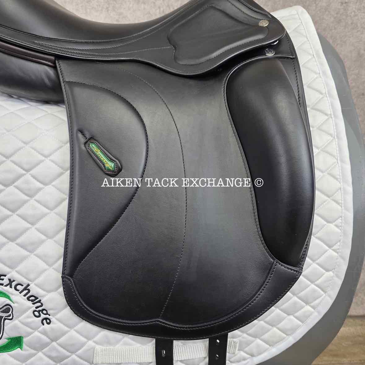 2023 Amerigo Cervia Siena Pinerolo Monoflap Dressage Saddle, 18" Seat, Tree, Wide Tree, Wool Flocked Panels
