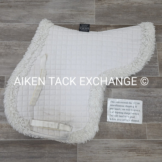 Shires Fleece Shaped Saddle Pad, White, Size Large