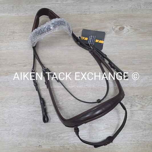 Shires Velociti Lusso Ergonomic Curved Flash Bridle, Size Full
