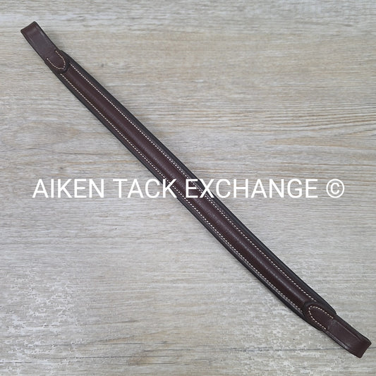 Padded Plain Raised Browband, Brown, 15"