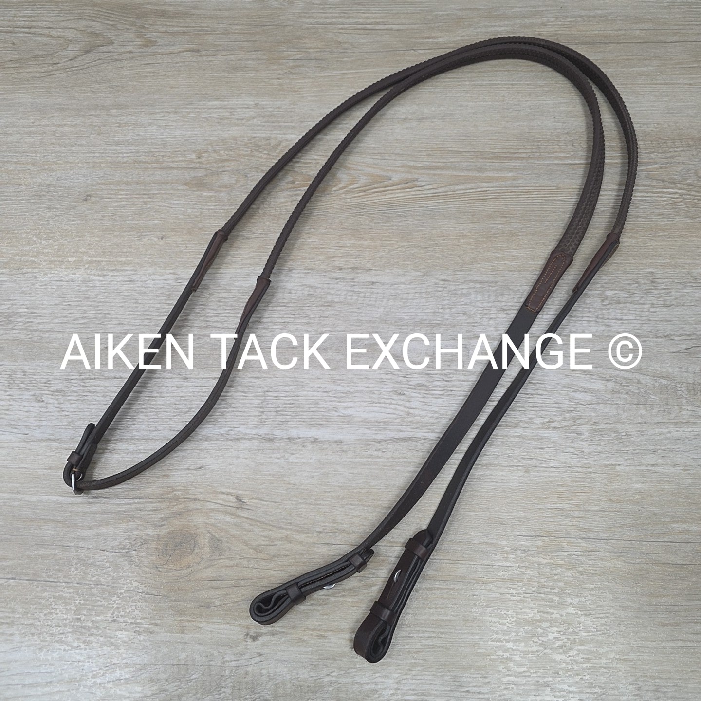 Bobby's English Tack Rubber Reins, Brown, 54"