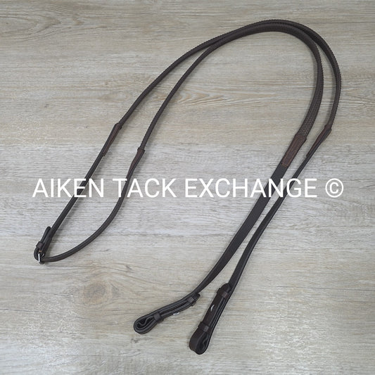 Bobby's English Tack Rubber Reins, Brown, 54"