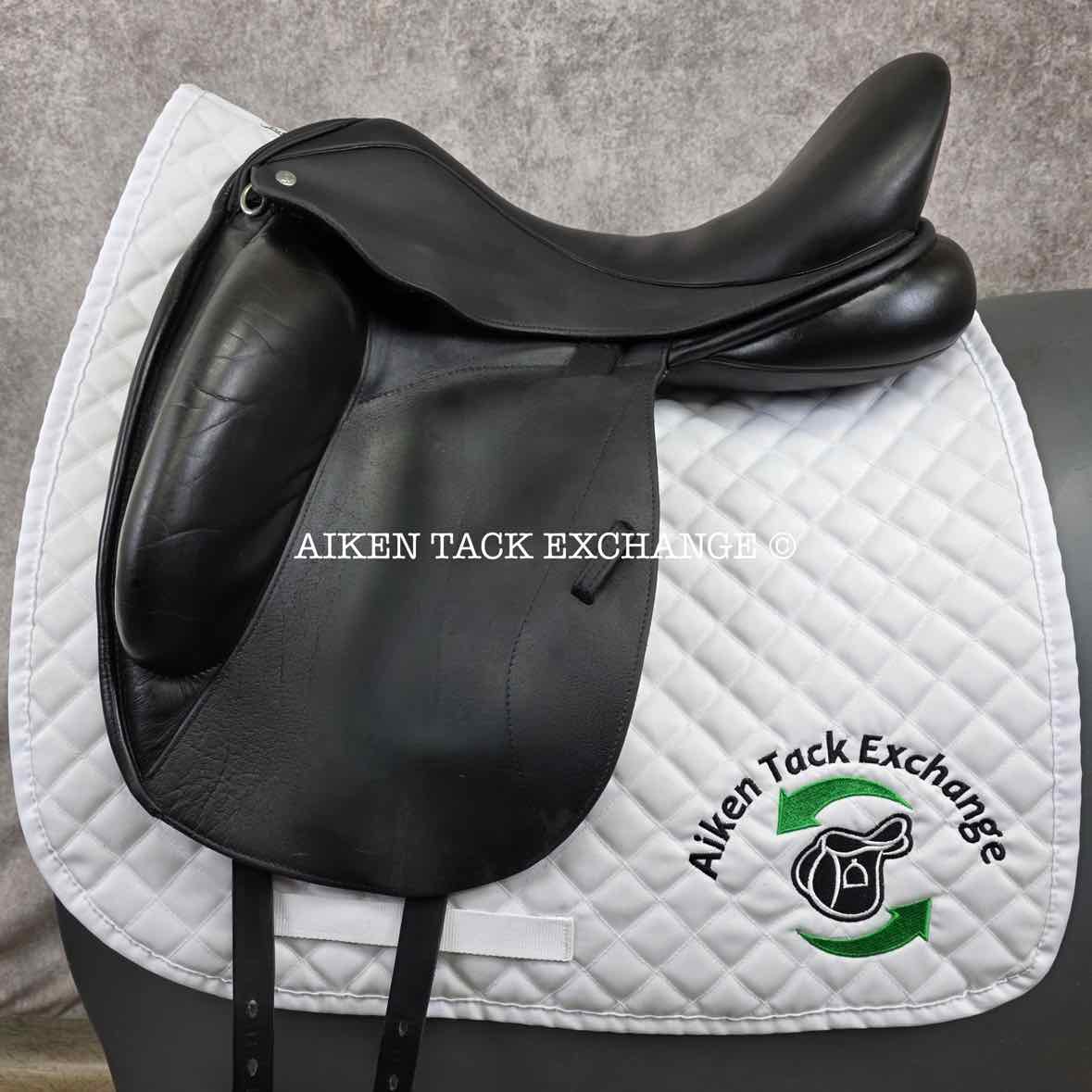 **SOLD** 2012 Custom Saddlery Icon Flight Monoflap Dressage Saddle, 17.5" Seat, Adjustable Tree, Wool Flocked Panels