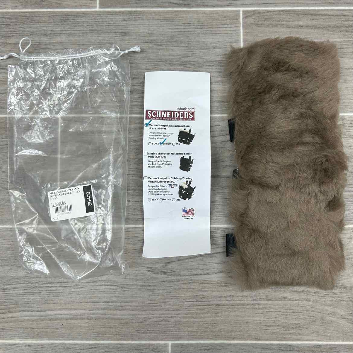 Schneiders Merino Sheepskin Noseband Liner for Grazing Muzzle, Size Full