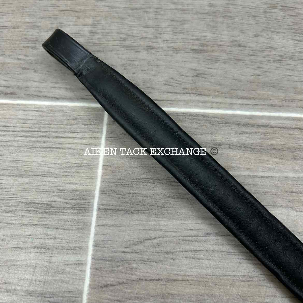 Plain Raised Padded Browband, Black, 16.5"