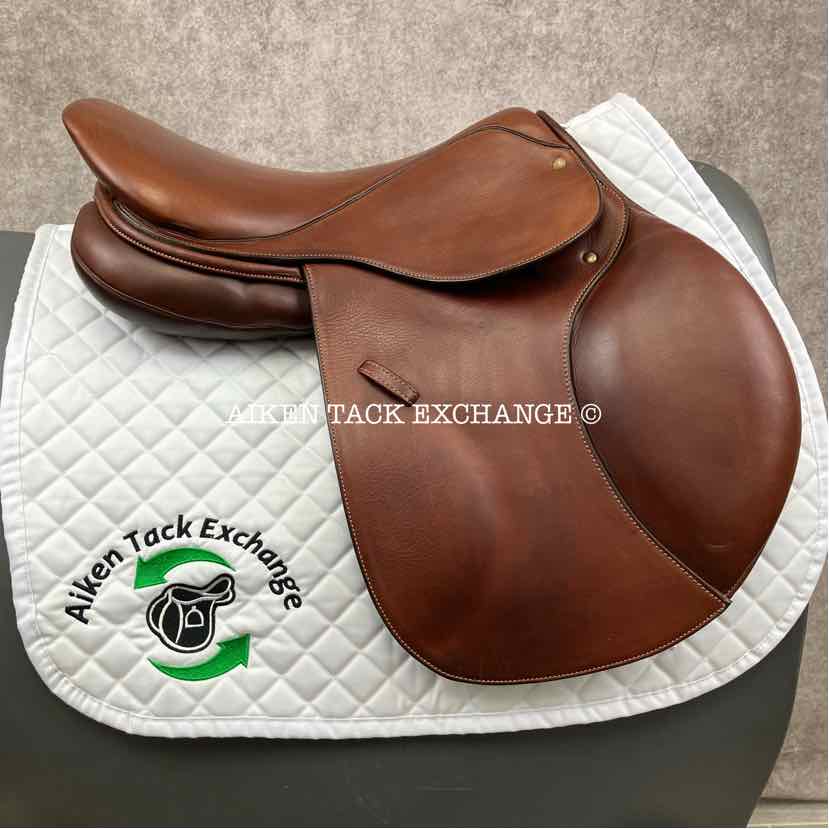 **SOLD** 2018 Stubben Redwood Ascend Close Contact Jump Saddle, 16.5" Seat, 32cm Tree - Wide, Wool Flocked Panels