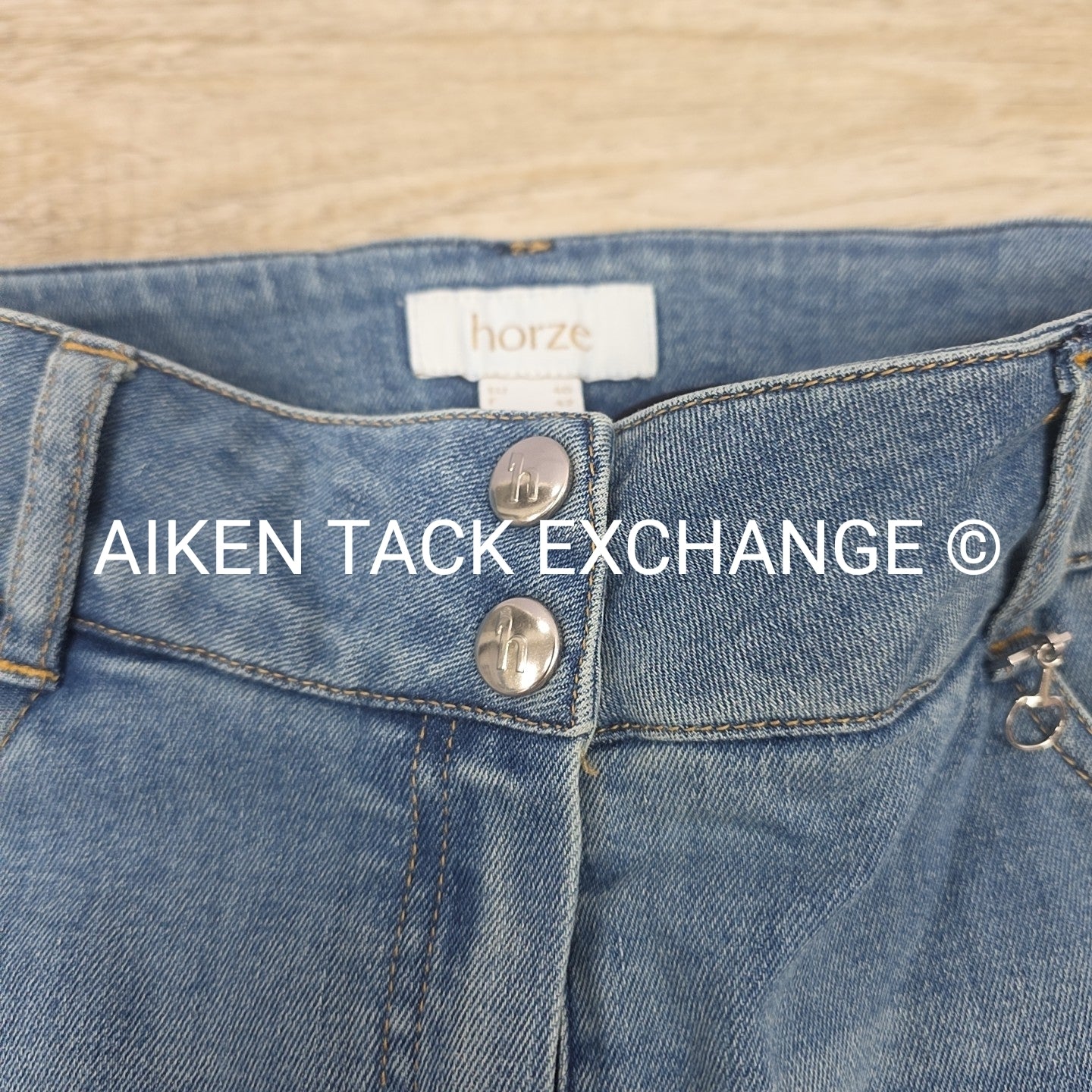 Horze Silicone Grip Full Seat Denim Breeches, Size 28