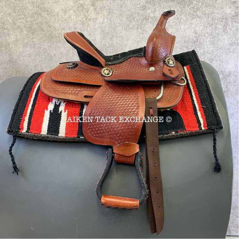 Children's Western Saddle, 10" Seat, Regular Tree - Semi QH Bars, Comes with Pad