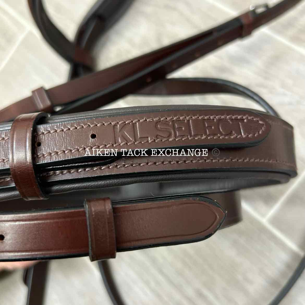 KL Select KL Italia Burghley Bridle with Reins, Brown, Size Full