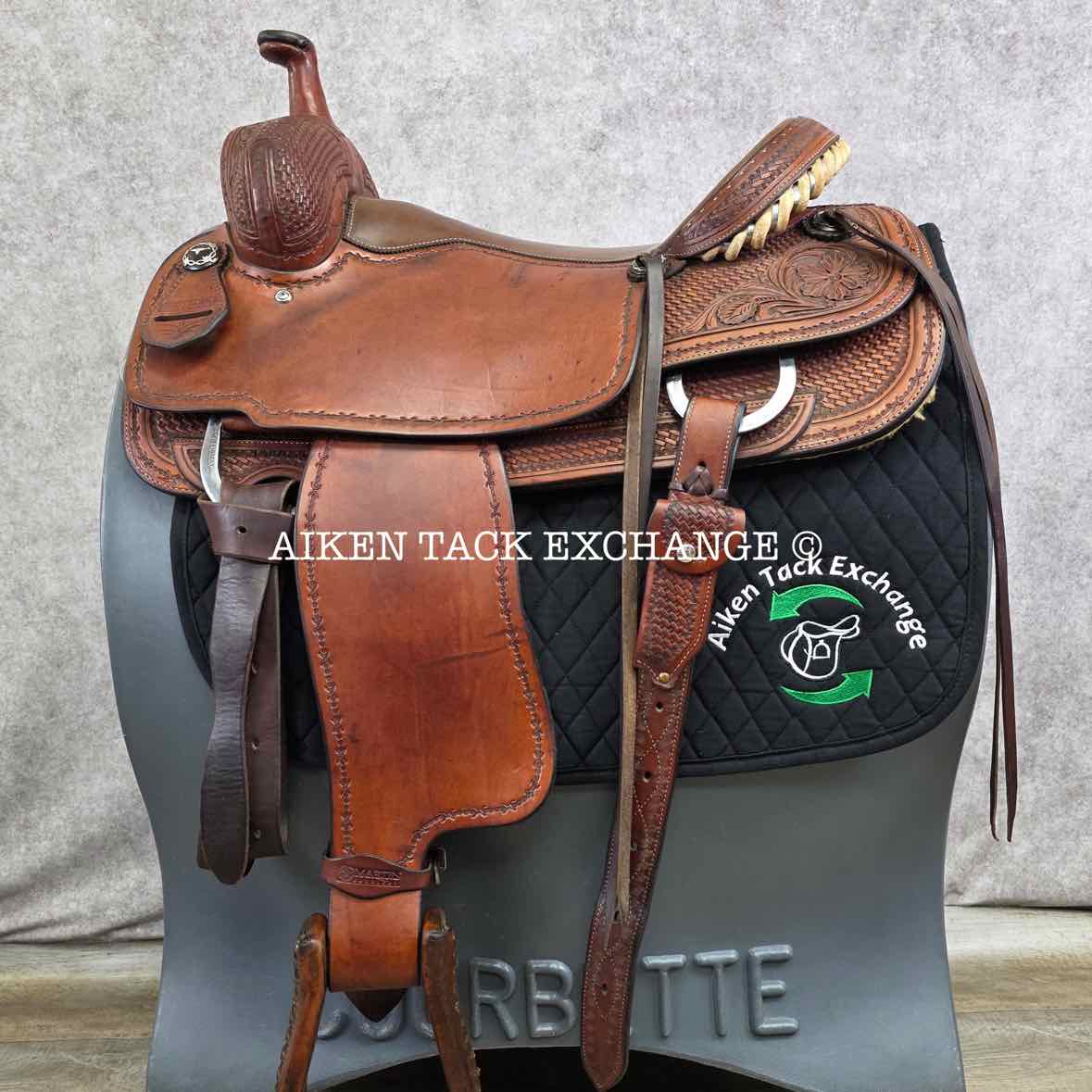 Martin Saddlery Western Saddle, 17.5" Seat, Wide Tree - Full QH Bars