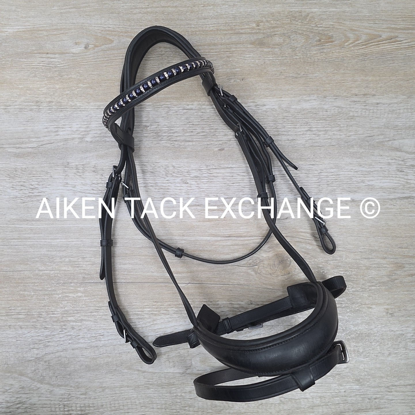 KL Select Dressage Bridle, No Reins, Black, Size Full