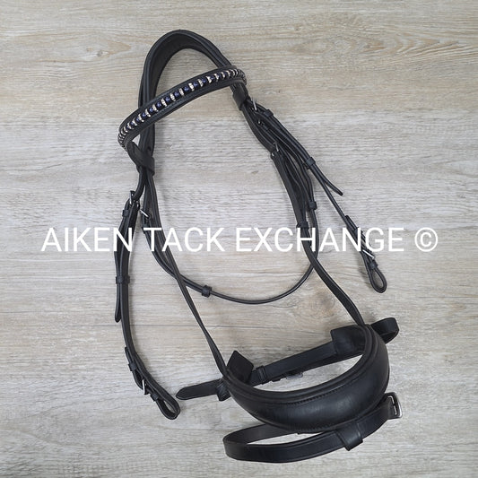 KL Select Dressage Bridle, No Reins, Black, Size Full