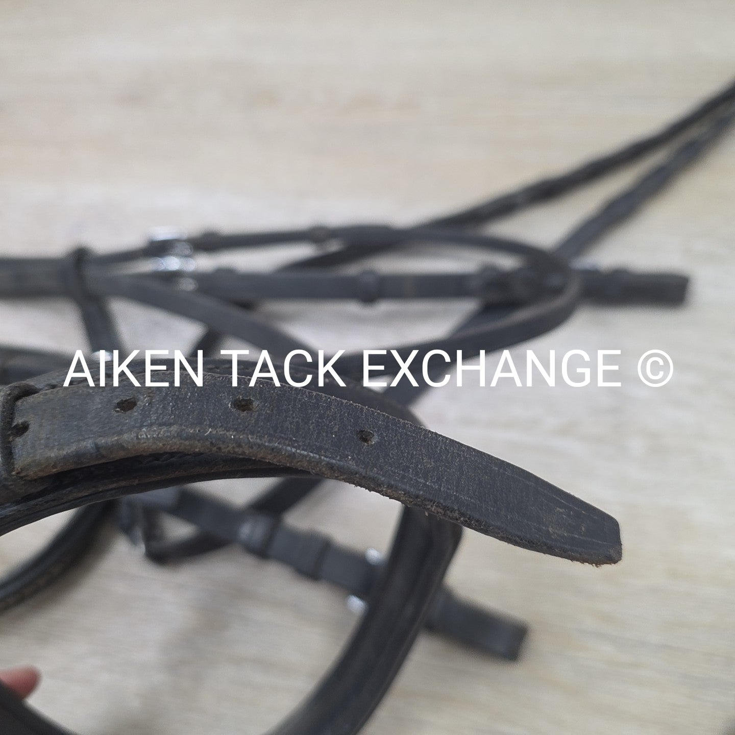 BARGAIN BUNDLE: Dressage Bridle (Missing Flash) with Laced Reins & Flat Leather