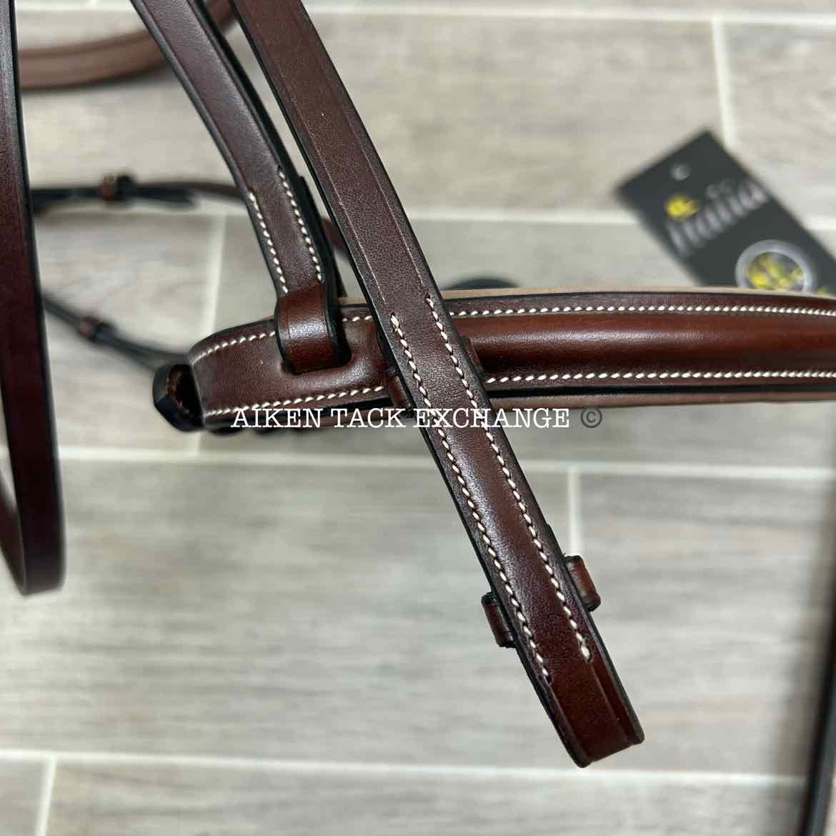 KL Select KL Italia Venezia Hunter Bridle with Reins, Brown, Size Full