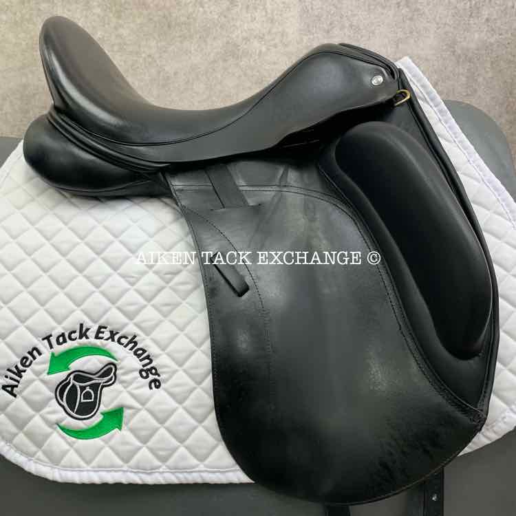 **SOLD** 2016 Custom Saddlery Signature Steffen's Advantage Monoflap Dressage Saddle, 17" Seat, Adjustable Tree, Wool Flocked Panels
