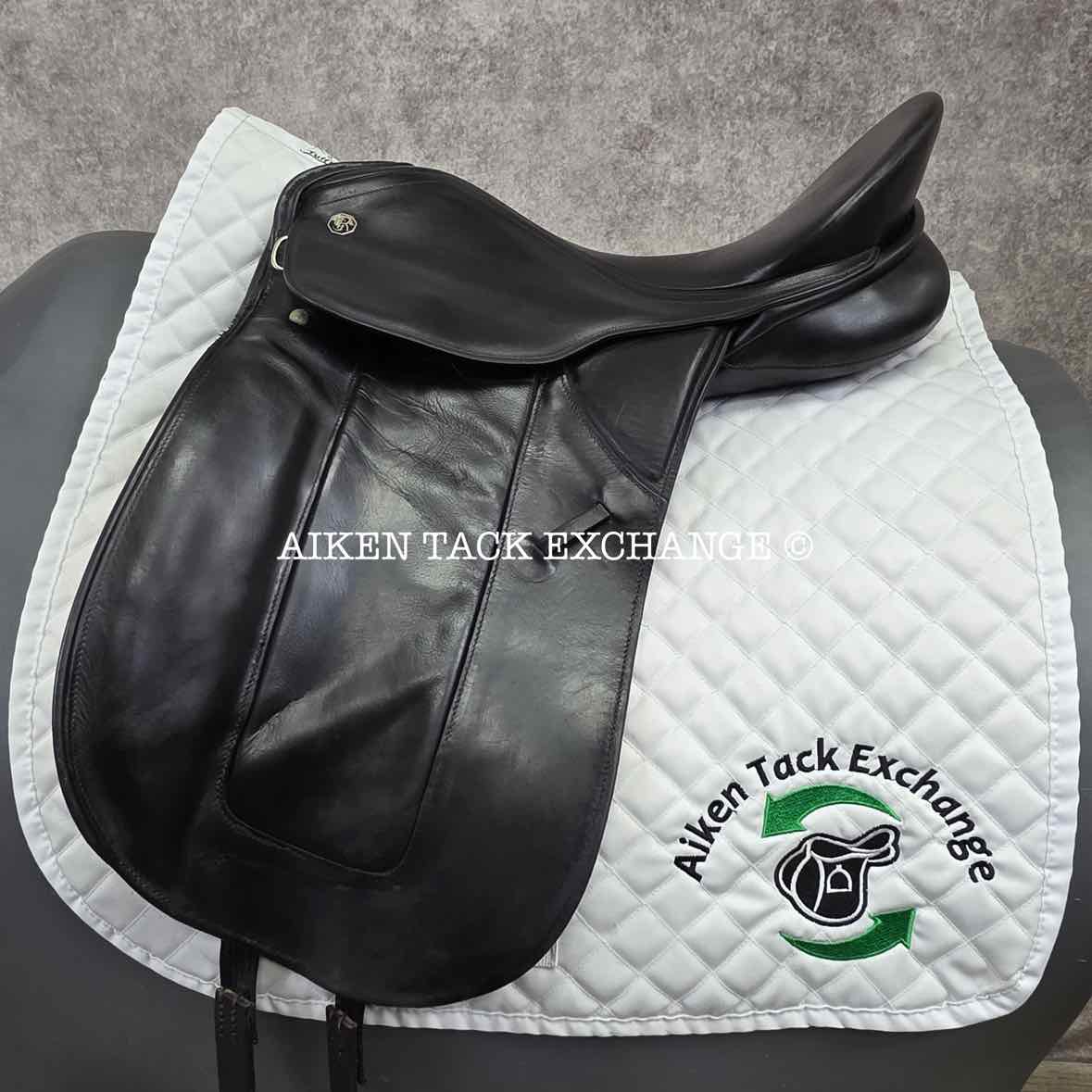 1986 Kieffer Udo Lange Dressage Saddle, 17" Seat, Narrow Tree, Wool Flocked Panels