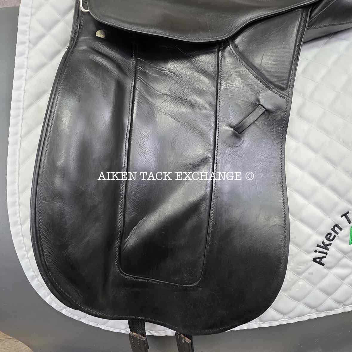 1986 Kieffer Udo Lange Dressage Saddle, 17" Seat, Narrow Tree, Wool Flocked Panels