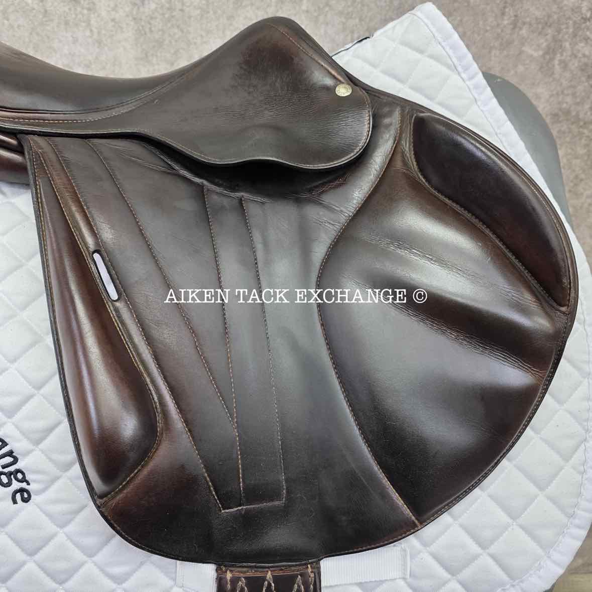 2007 Butet Monoflap Jump Saddle, 17" Seat, 3 Flap, Medium Tree, Foam Panels, Full Calfskin Leather