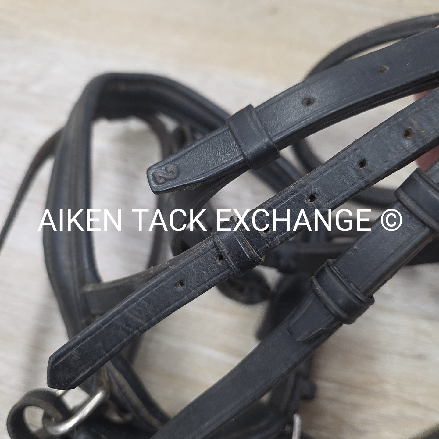 BARGAIN BUNDLE: Dressage Bridle with Rubber Reins, Black, Size Full