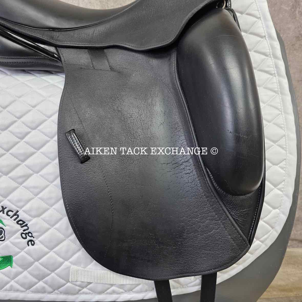 2017 Custom Saddlery Icon Flight Monoflap Dressage Saddle, 17.5" Seat, Adjustable Tree, Wool Flocked Hybrid Panels