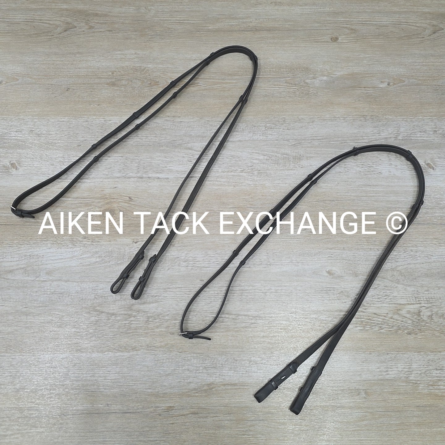 BARGAIN BUNDLE: 2 Pairs Leather Reins with Hand Grips, Black