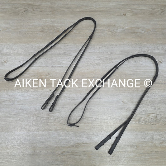 BARGAIN BUNDLE: 2 Pairs Leather Reins with Hand Grips, Black