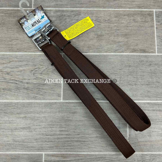 Tough 1 EquiRoyal Nylon Stirrup Straps, Brown, 54"