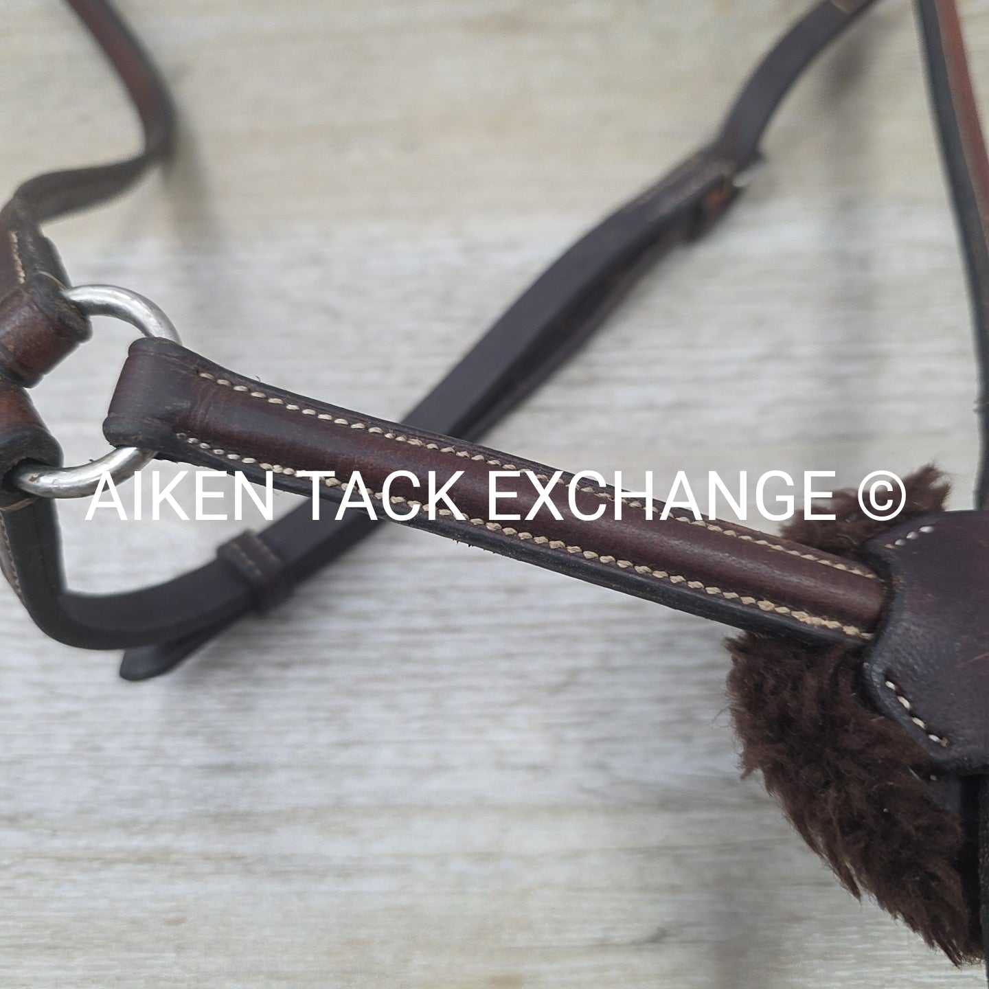 Bobby's English Tack Figure 8 Noseband, Brown, Size Full