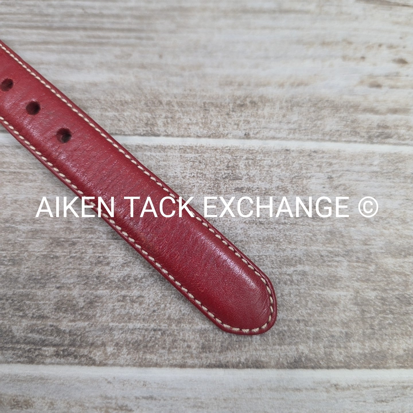 Coach Leather Red Grommet Dog Collar, Size Small