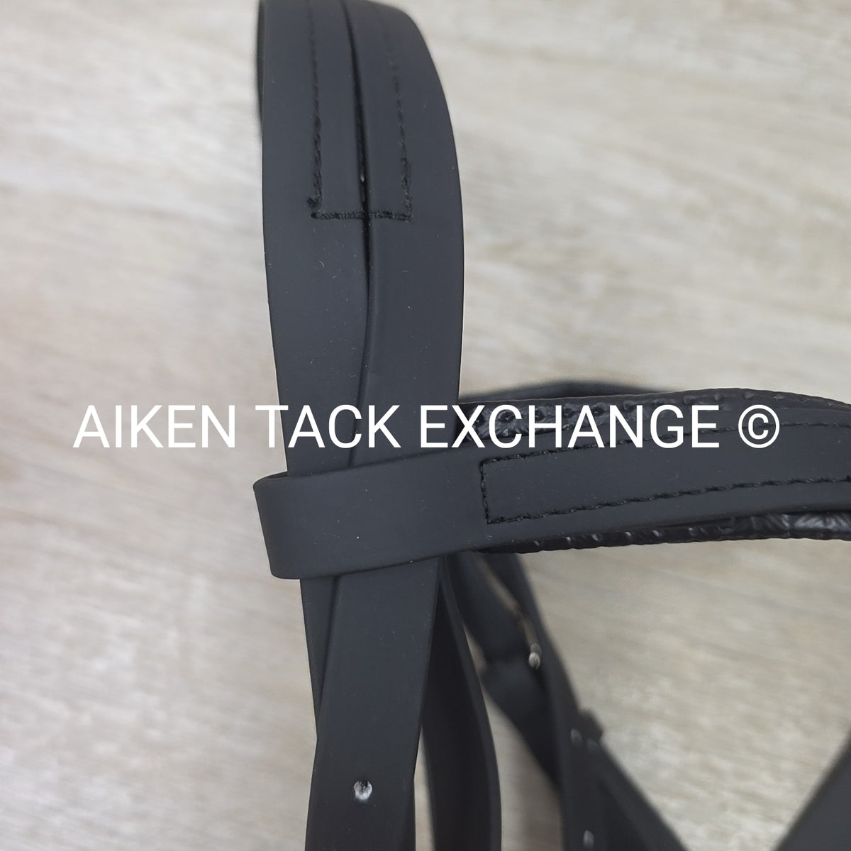 Biothane Bridle with Matching Rubber Grip Reins, Black, Size Large