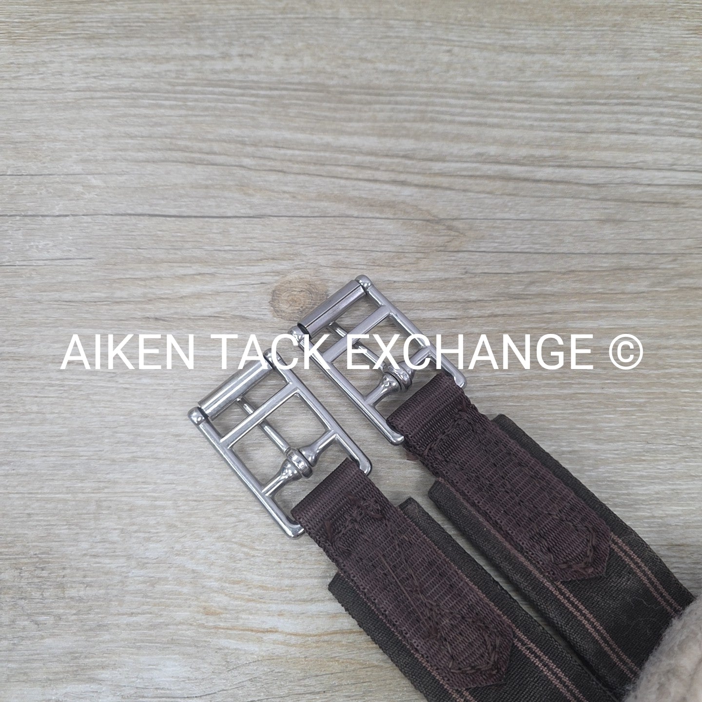 Shires Fleece Girth with Double End Elastic, Brown, 56"